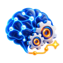 Creative 3D AI and marketing automation icon